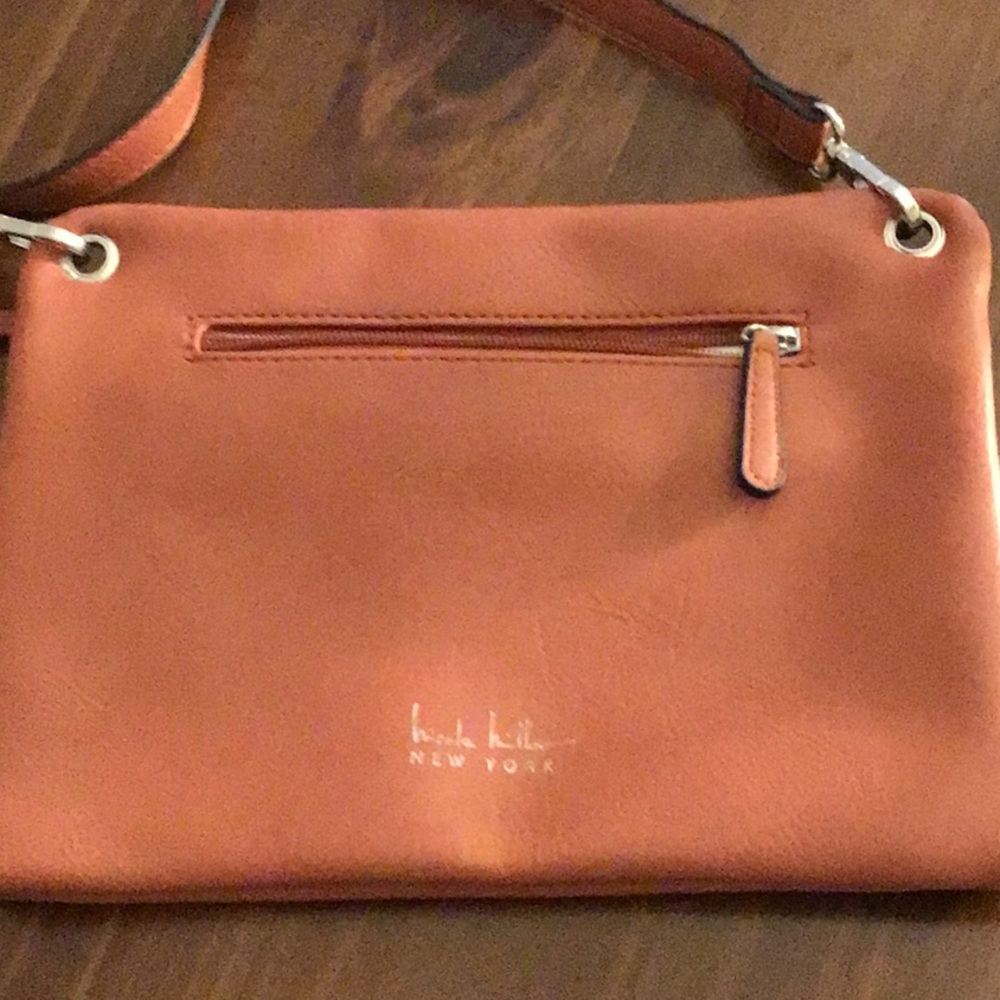 Nicole Miller Orange Crossbody Bag with Modern Minimalist Design